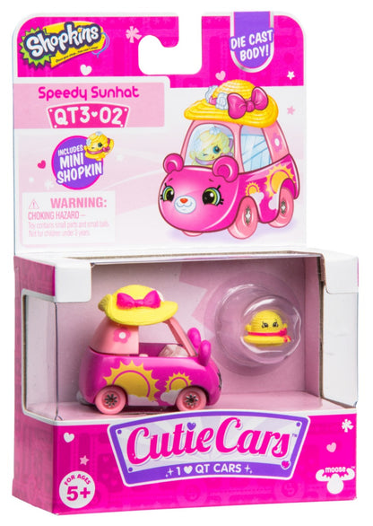 CUTIE CARS SHOPKINS S3 W2 SINGLE PACK QT3-02 SPEEDY SUNHAT