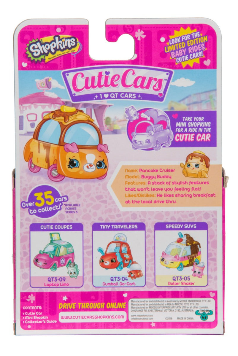 CUTIE CARS SHOPKINS S3 W2 SINGLE PACK QT3-06 PANCAKE CRUISER