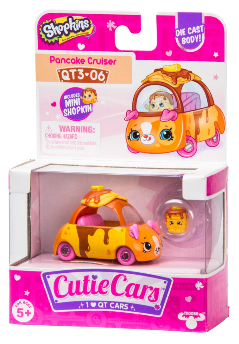 CUTIE CARS SHOPKINS S3 W2 SINGLE PACK QT3-06 PANCAKE CRUISER