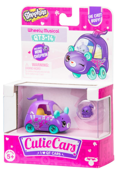 CUTIE CARS SHOPKINS S3 W2 SINGLE PACK QT3-14 WHEELY MUSICAL