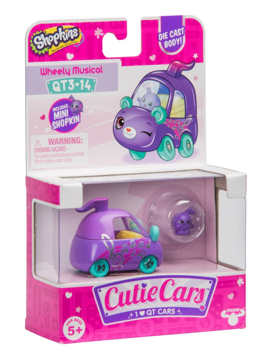 CUTIE CARS SHOPKINS S3 W2 SINGLE PACK QT3-14 WHEELY MUSICAL