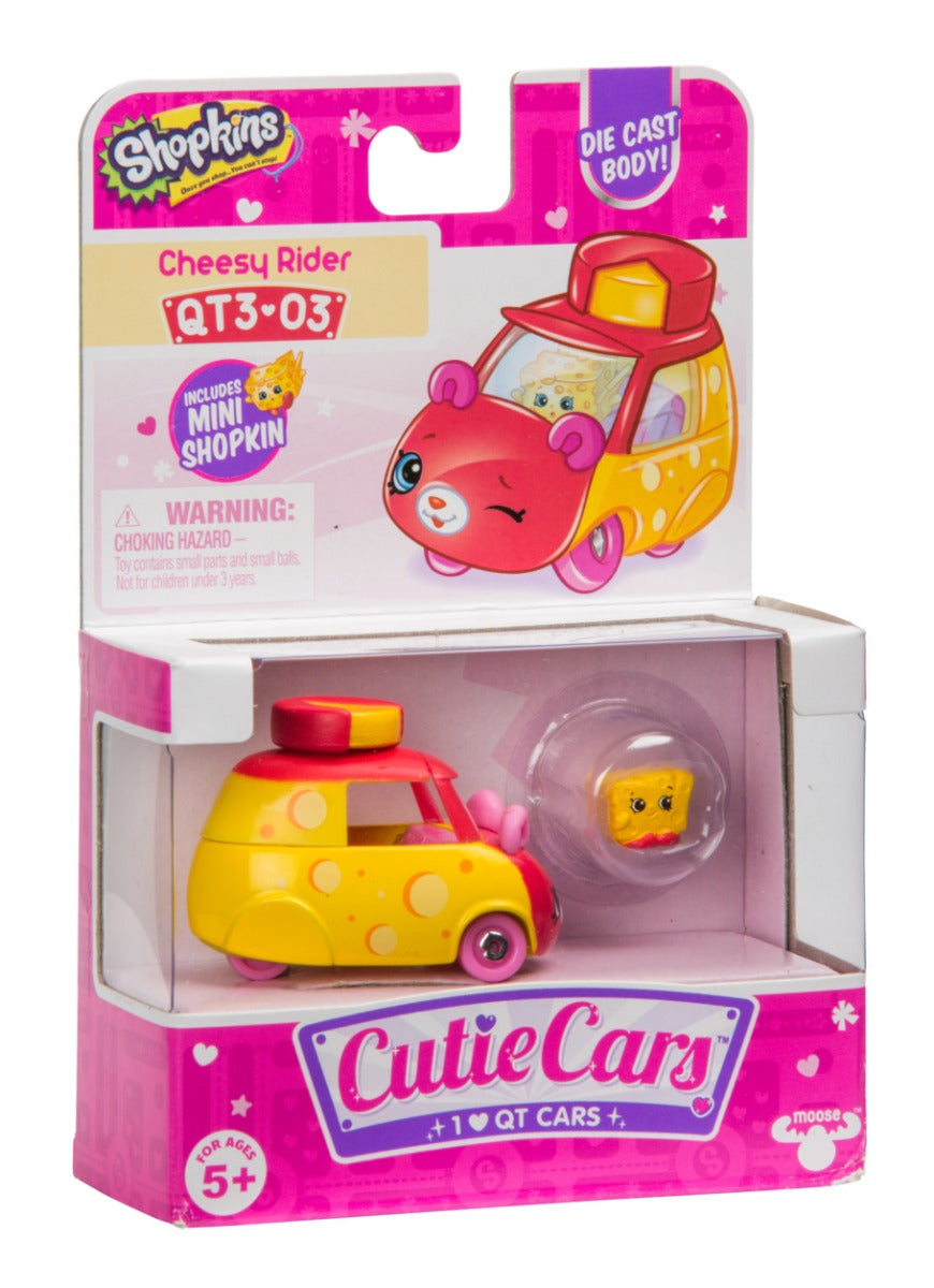 CUTIE CARS SHOPKINS S3 W2 SINGLE PACK QT3-03 CHEESY RIDER
