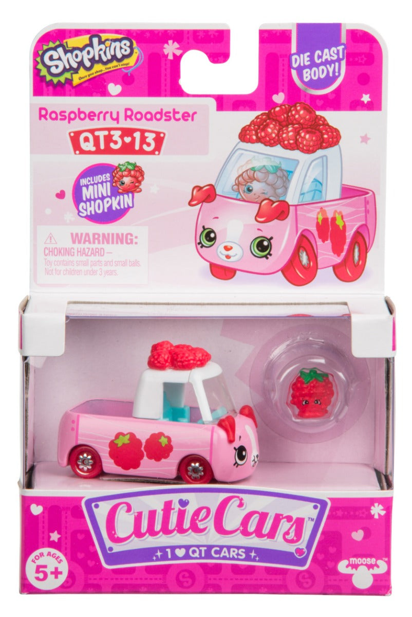 CUTIE CARS SHOPKINS S3 W2 SINGLE PACK QT3-13 RASBERRY ROADS