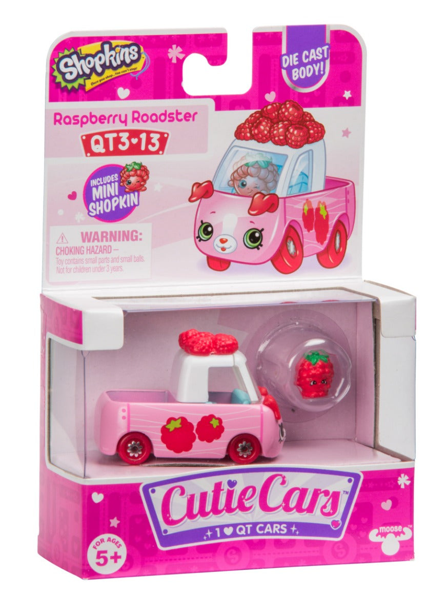 CUTIE CARS SHOPKINS S3 W2 SINGLE PACK QT3-13 RASBERRY ROADS