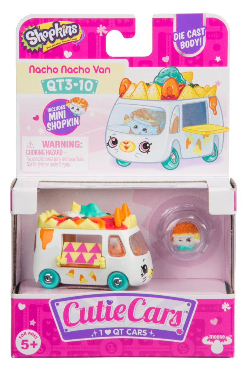 CUTIE CARS SHOPKINS S3 W2 SINGLE PACK QT3-10 NACO NACHO VAN