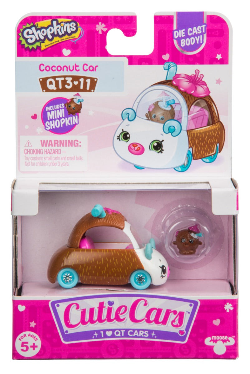 CUTIE CARS SHOPKINS S3 W3 SINGLE PACK QT3-15 COCONUT CAR