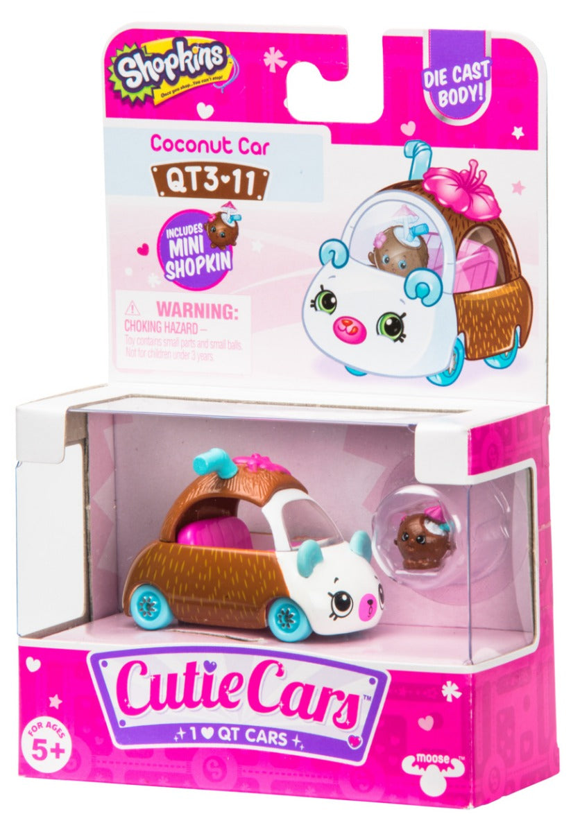 CUTIE CARS SHOPKINS S3 W3 SINGLE PACK QT3-15 COCONUT CAR