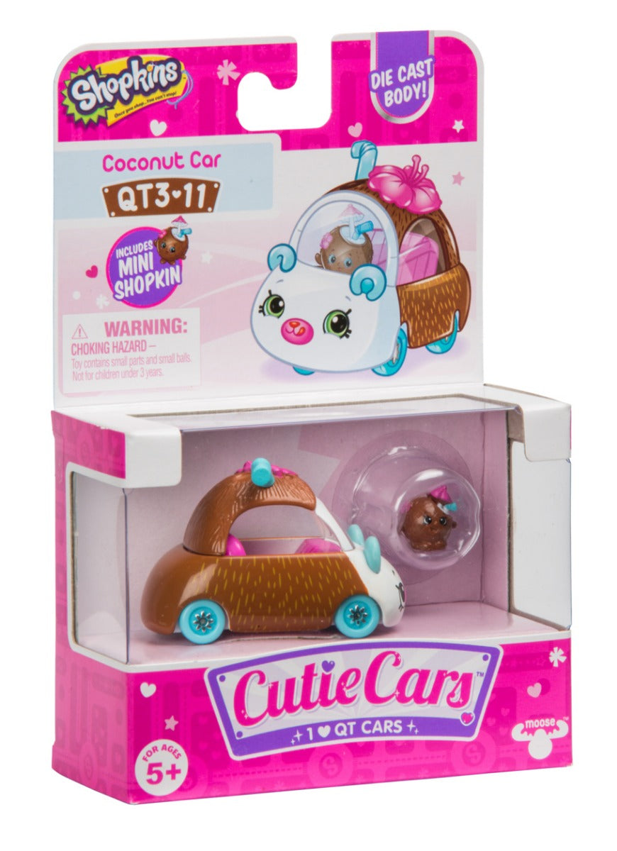 CUTIE CARS SHOPKINS S3 W3 SINGLE PACK QT3-15 COCONUT CAR
