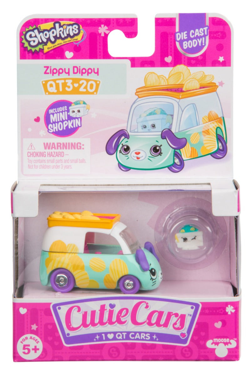 CUTIE CARS SHOPKINS S3 W3 SINGLE PACK QT3-20 ZIPPY DIPPY