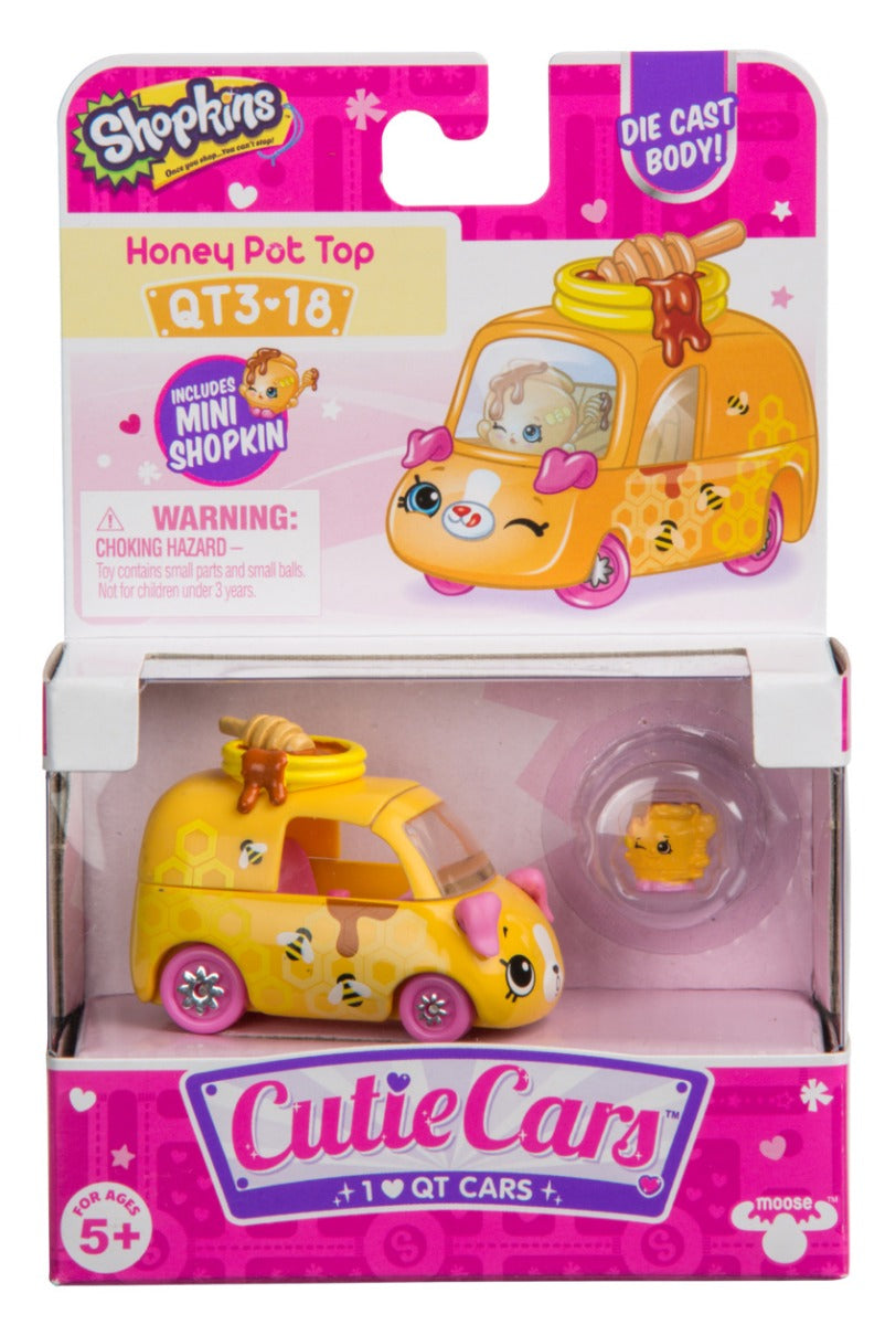 CUTIE CARS SHOPKINS S3 W3 SINGLE PACK QT3-18 HONEY POT TOP