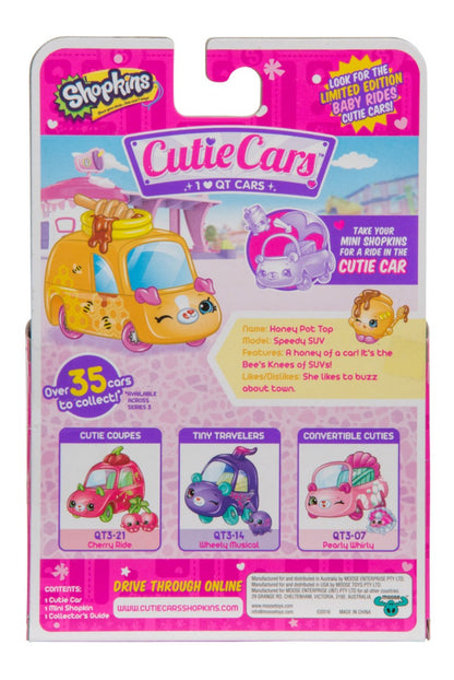 CUTIE CARS SHOPKINS S3 W3 SINGLE PACK QT3-18 HONEY POT TOP