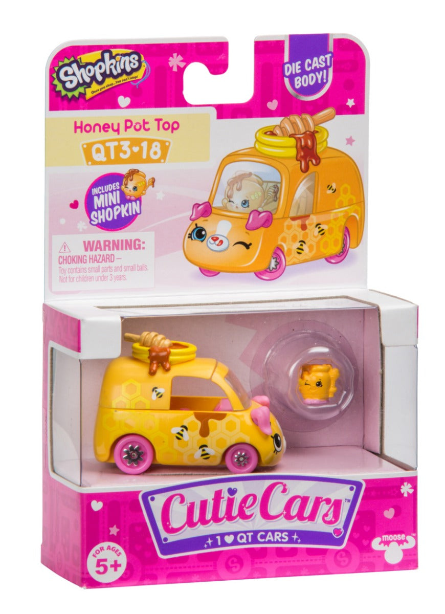CUTIE CARS SHOPKINS S3 W3 SINGLE PACK QT3-18 HONEY POT TOP