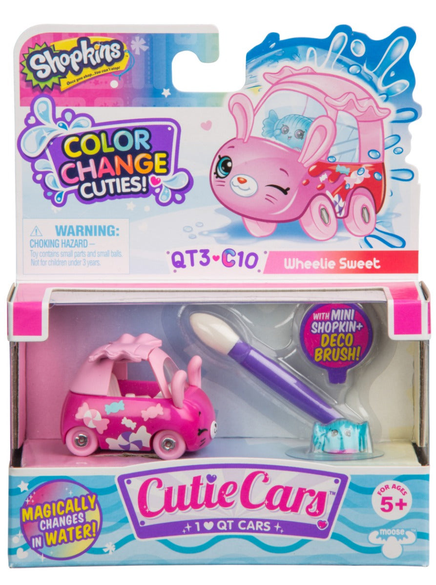 CUTIE CARS SHOPKINS W2 COLOR CHANGE PACK QT3-C10 WHEELIE SWEET