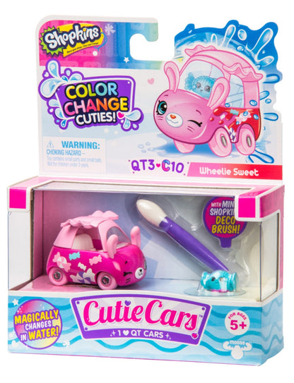 CUTIE CARS SHOPKINS W2 COLOR CHANGE PACK QT3-C10 WHEELIE SWEET
