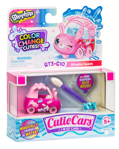 CUTIE CARS SHOPKINS W2 COLOR CHANGE PACK QT3-C10 WHEELIE SWEET
