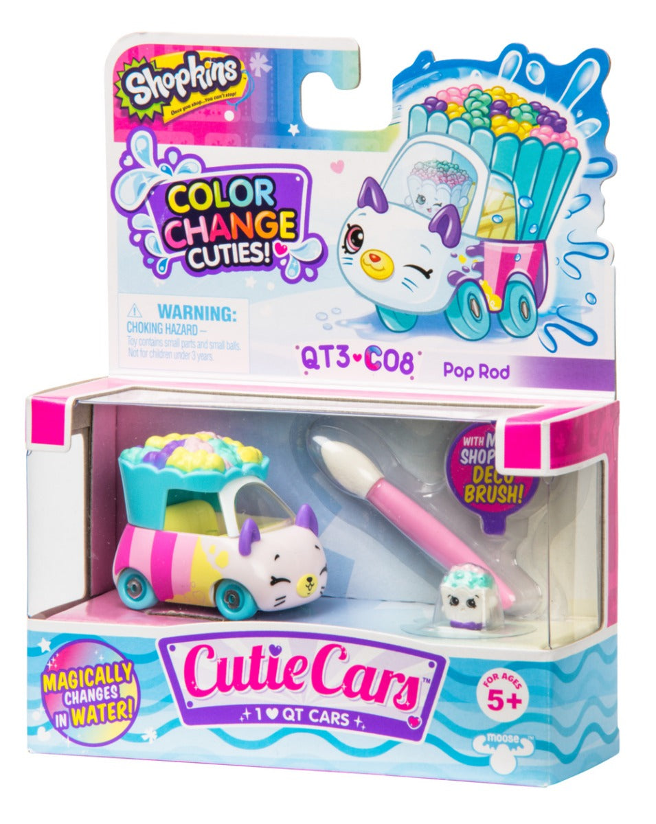CUTIE CARS SHOPKINS W2 COLOR CHANGE PACK QT3-C08 POP ROD