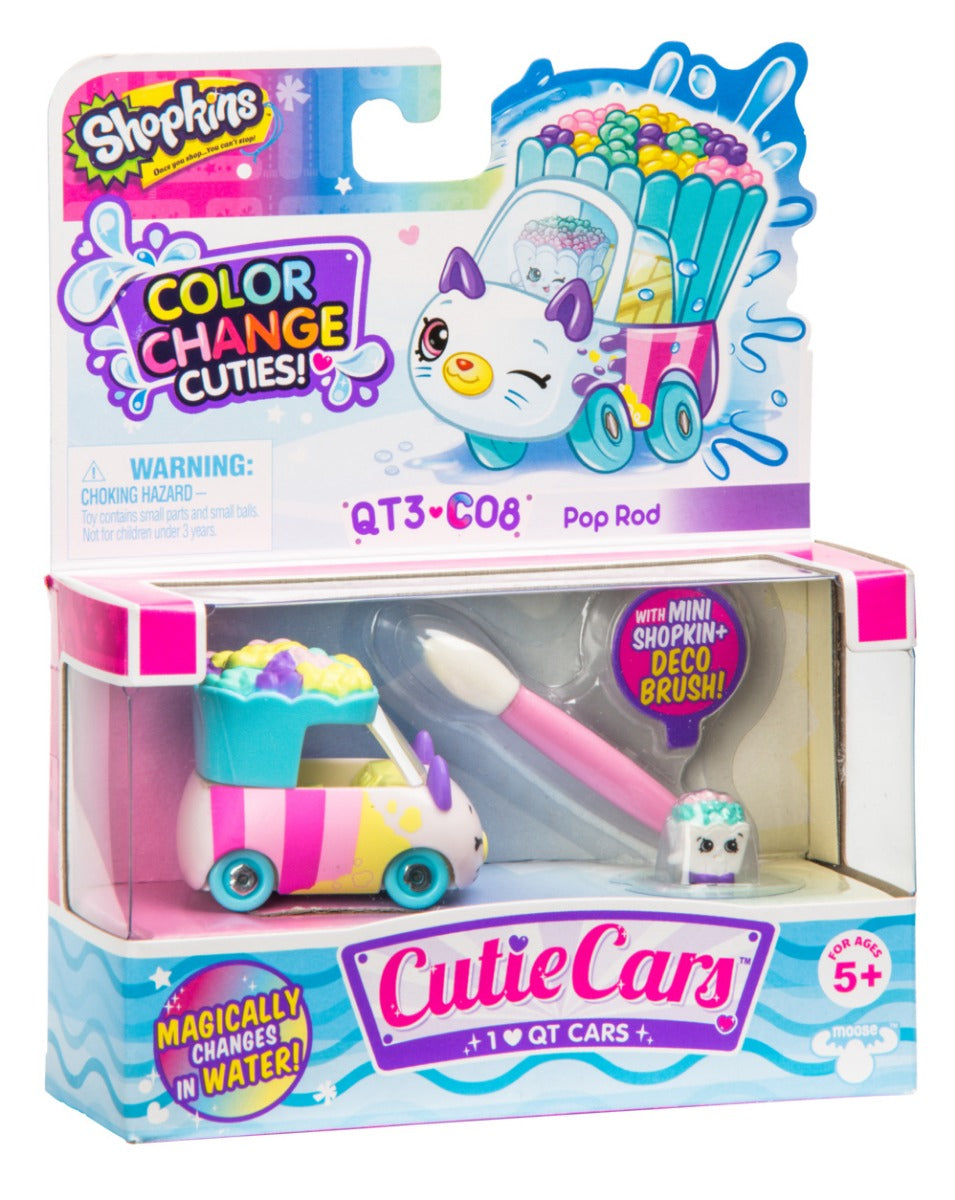 CUTIE CARS SHOPKINS W2 COLOR CHANGE PACK QT3-C08 POP ROD