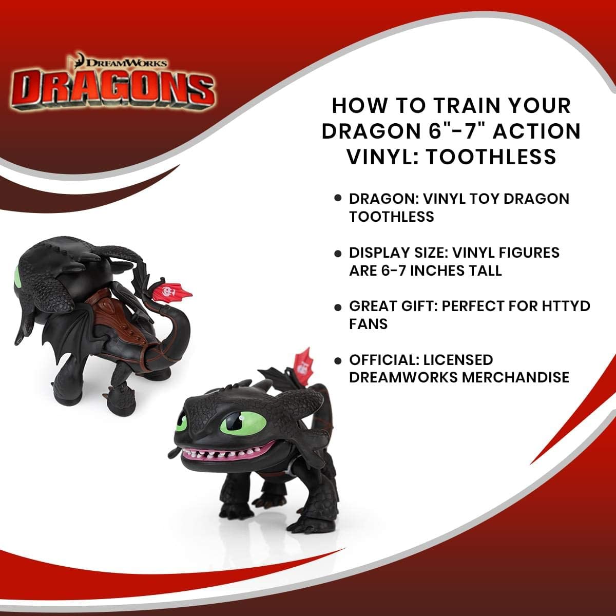 HTTYD DRAGONS W1 ACTION VINYLS 7" TOOTHLESS