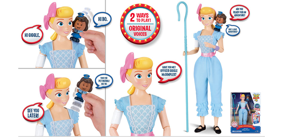 TOY STORY 4 BO PEEP & GIGGLE McDIMPLES Interactive Talking Friends