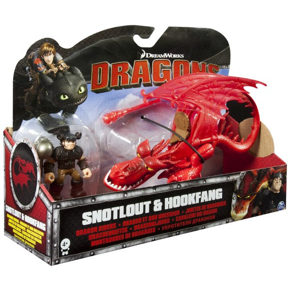 DREAMWORKS DRAGONS DRAGON RIDERS 2-PACK SNOTLOUT & HOOKFANG