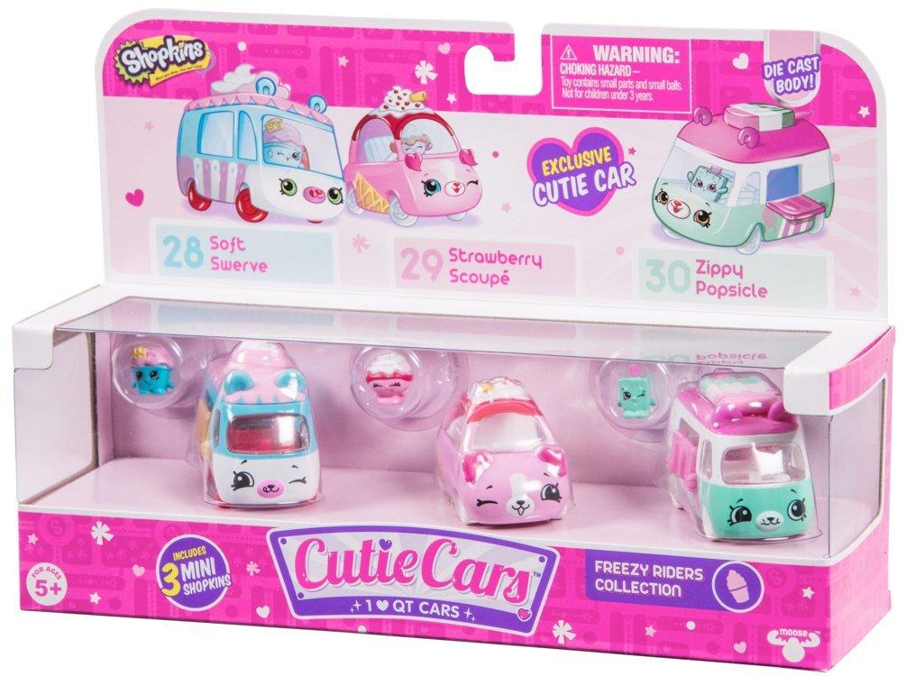 CUTIE CARS SHOPKINS S1 3 PACK FREEZY RIDERS