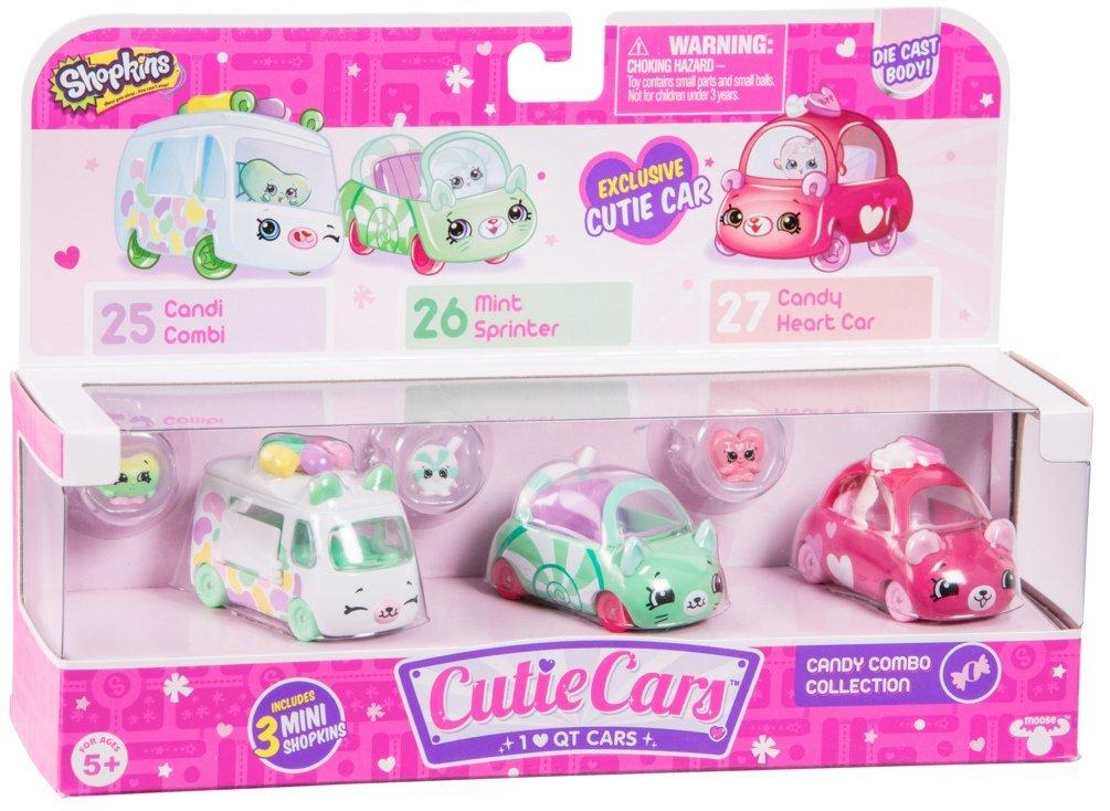 CUTIE CARS SHOPKINS S1 3 PACK CANDY COMBO