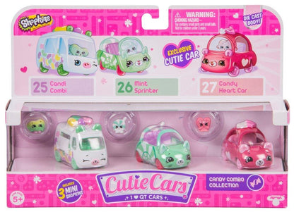 CUTIE CARS SHOPKINS S1 3 PACK CANDY COMBO
