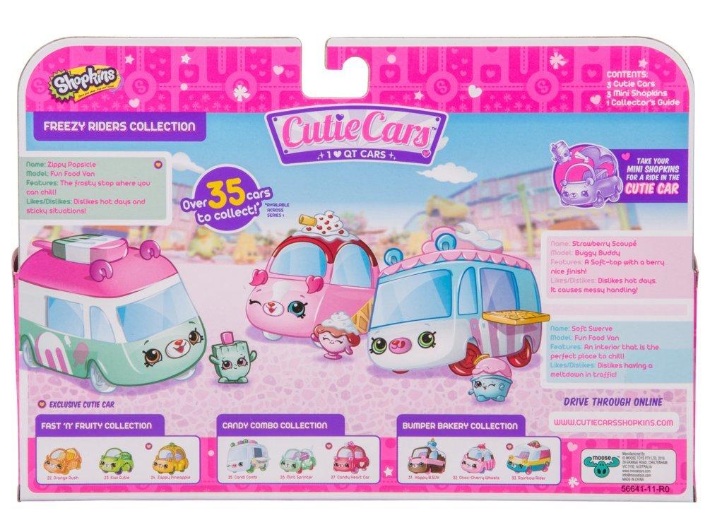 CUTIE CARS SHOPKINS S1 3 PACK FREEZY RIDERS