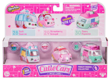 CUTIE CARS SHOPKINS S1 3 PACK FREEZY RIDERS