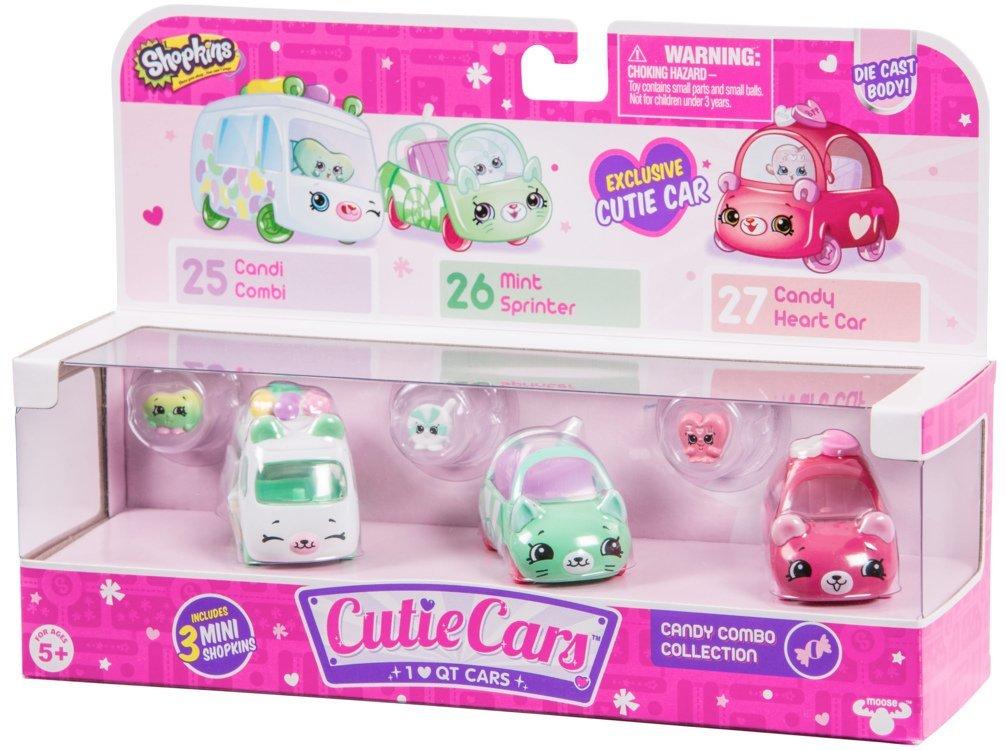 CUTIE CARS SHOPKINS S1 3 PACK CANDY COMBO