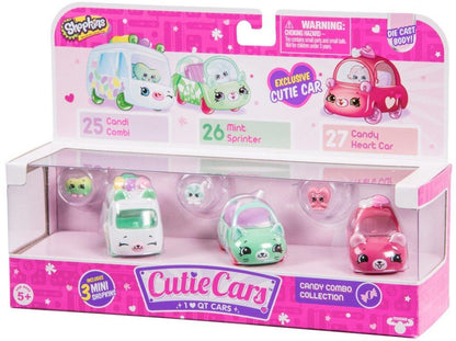 CUTIE CARS SHOPKINS S1 3 PACK CANDY COMBO
