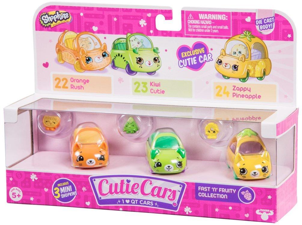 CUTIE CARS SHOPKINS S1 3 PACK FAST N FRUITY