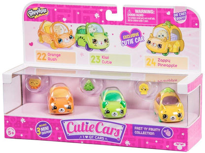 CUTIE CARS SHOPKINS S1 3 PACK FAST N FRUITY