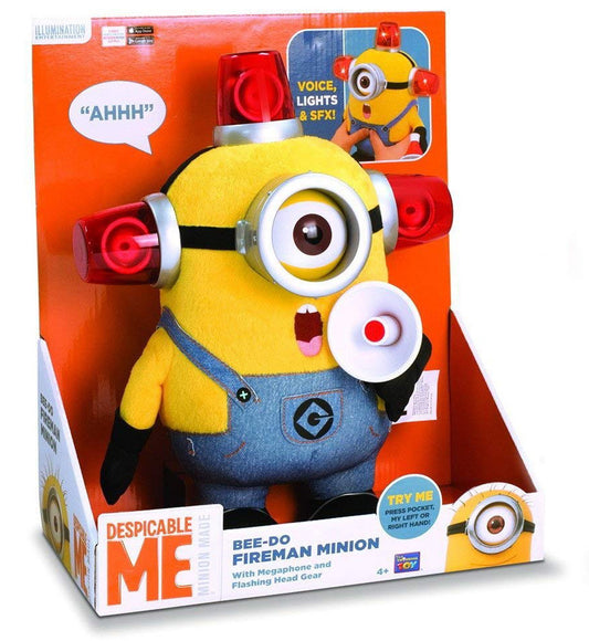 DESPICABLE ME BEE-DOO FIREMAN MINION TALKING PLUSH