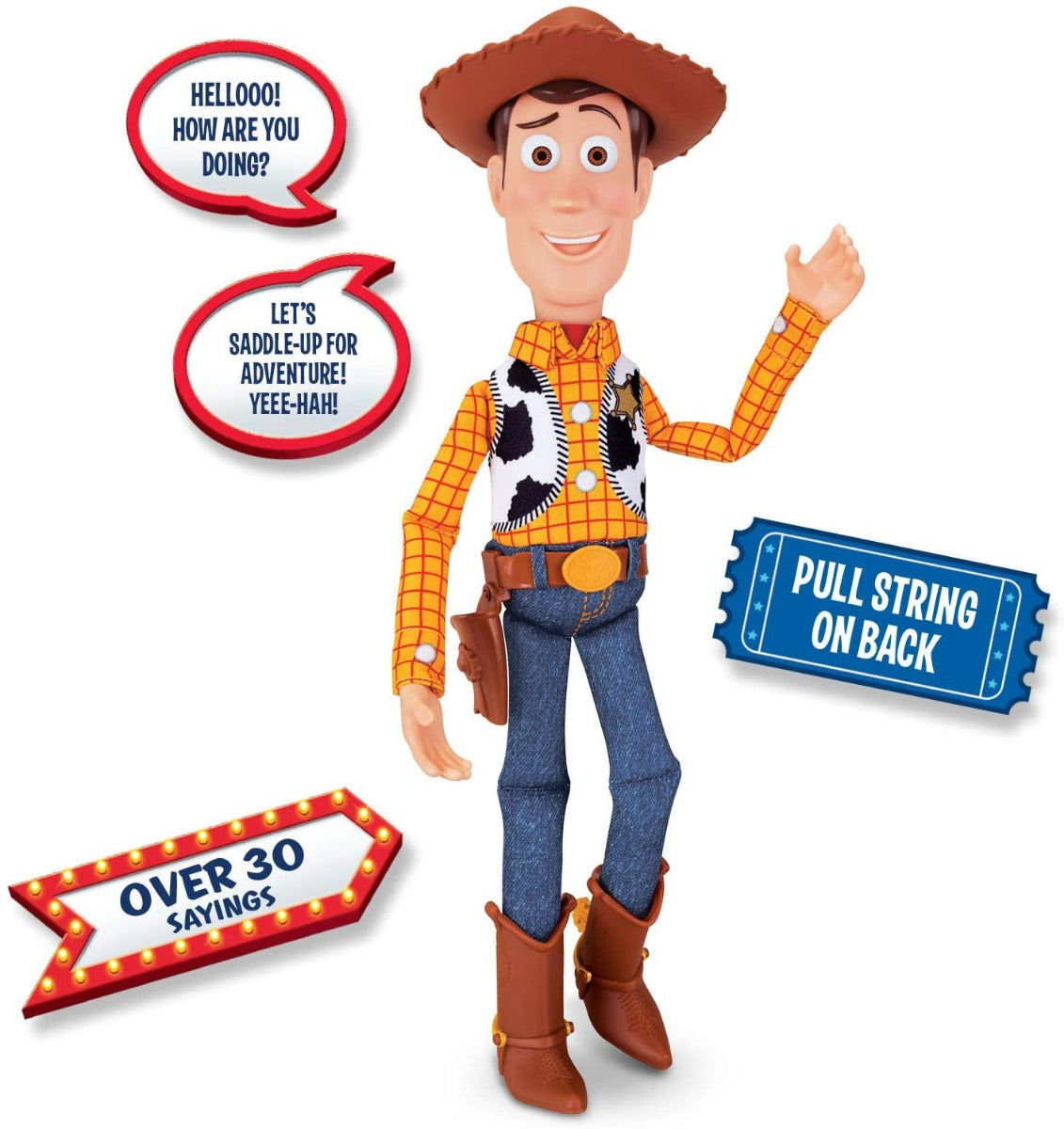 TOY STORY 4 SHERIFF WOODY Deluxe Pull-String Action Figure