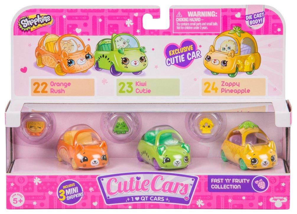 CUTIE CARS SHOPKINS S1 3 PACK FAST N FRUITY