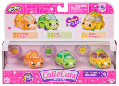 CUTIE CARS SHOPKINS S1 3 PACK FAST N FRUITY