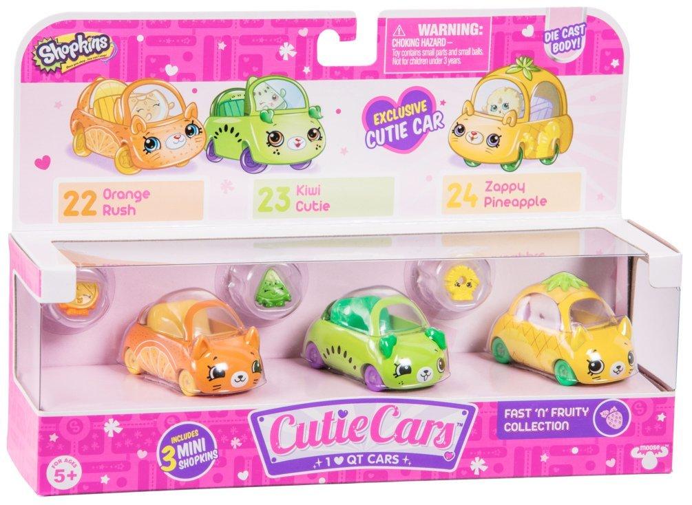 CUTIE CARS SHOPKINS S1 3 PACK FAST N FRUITY