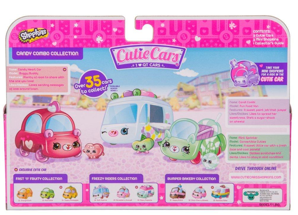 CUTIE CARS SHOPKINS S1 3 PACK CANDY COMBO