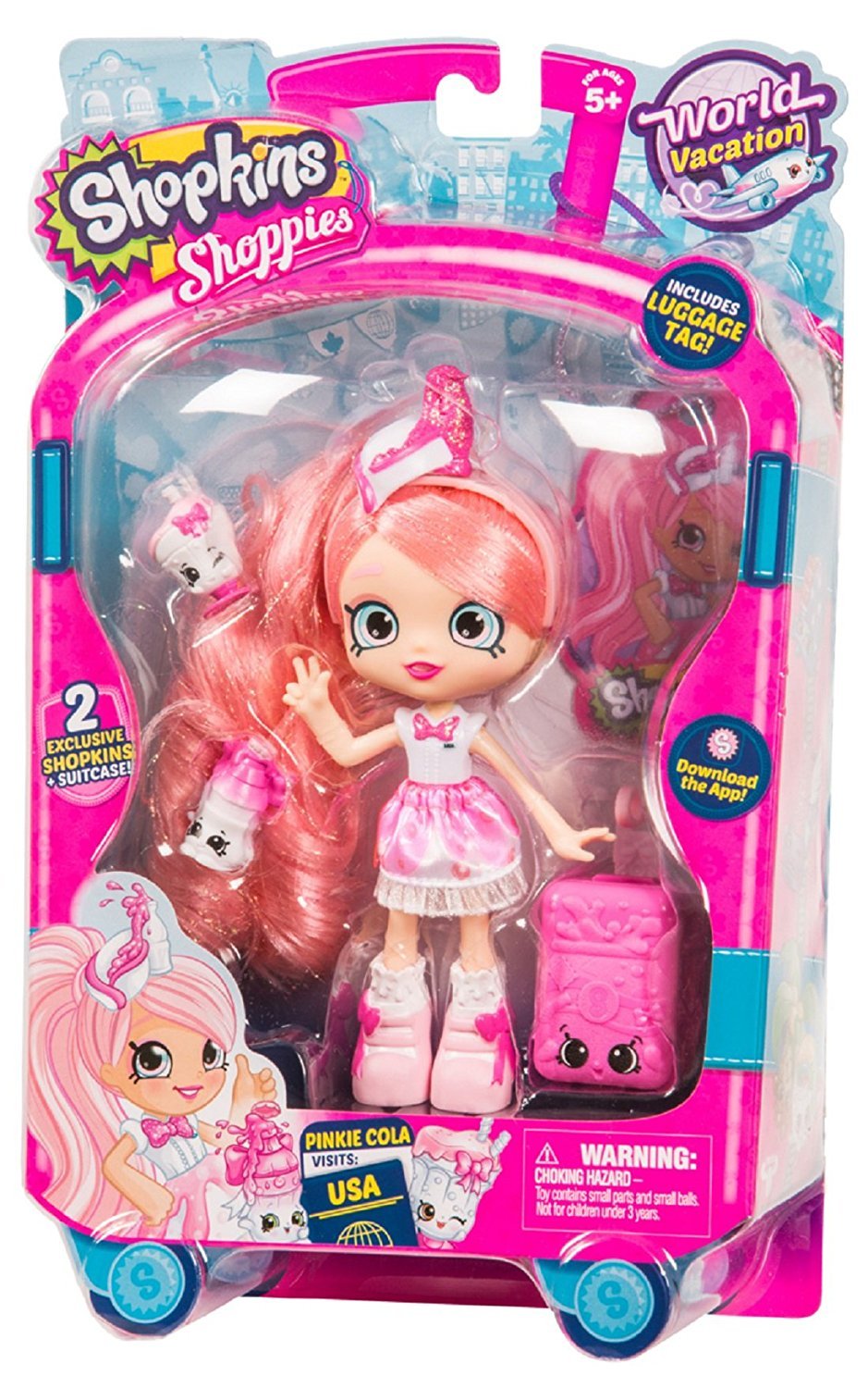 SHOPKINS SHOPPIES S8 W3 THEMED DOLL SINGLE PACK PINKIE COLA