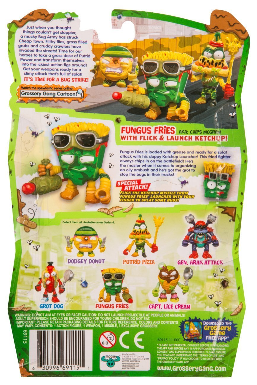 THE GROSSERY GANG S4 W1 BUG STRIKE ACTION FIGURE FUNGUS FRIES