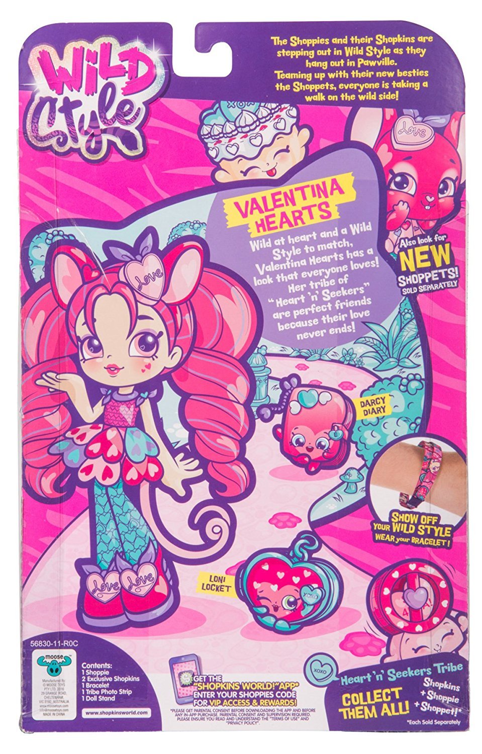SHOPKINS SHOPPIES S9 WILD STYLE SINGLE PACK W2 VALENTINA HEARTS