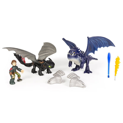DREAMWORKS DRAGONS TOOTHLESS & HICCUP VS ARMORED DRAGON 3-PACK