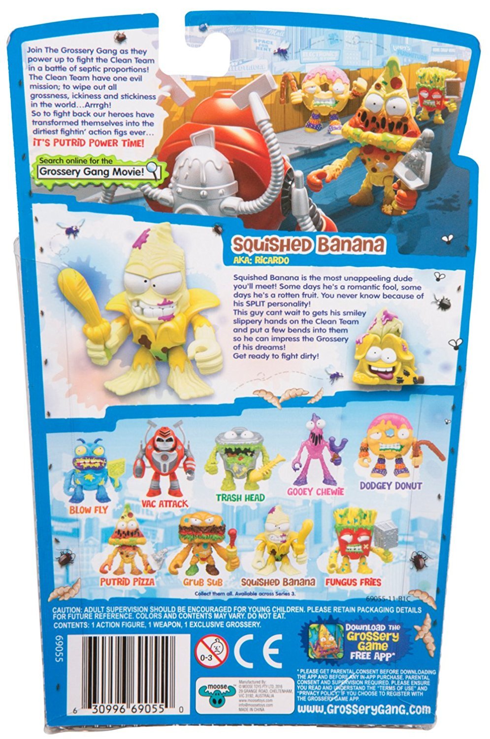THE GROSSERY GANG S3 W2 PUTRID POWER FIGURE SQUISHED BANANA