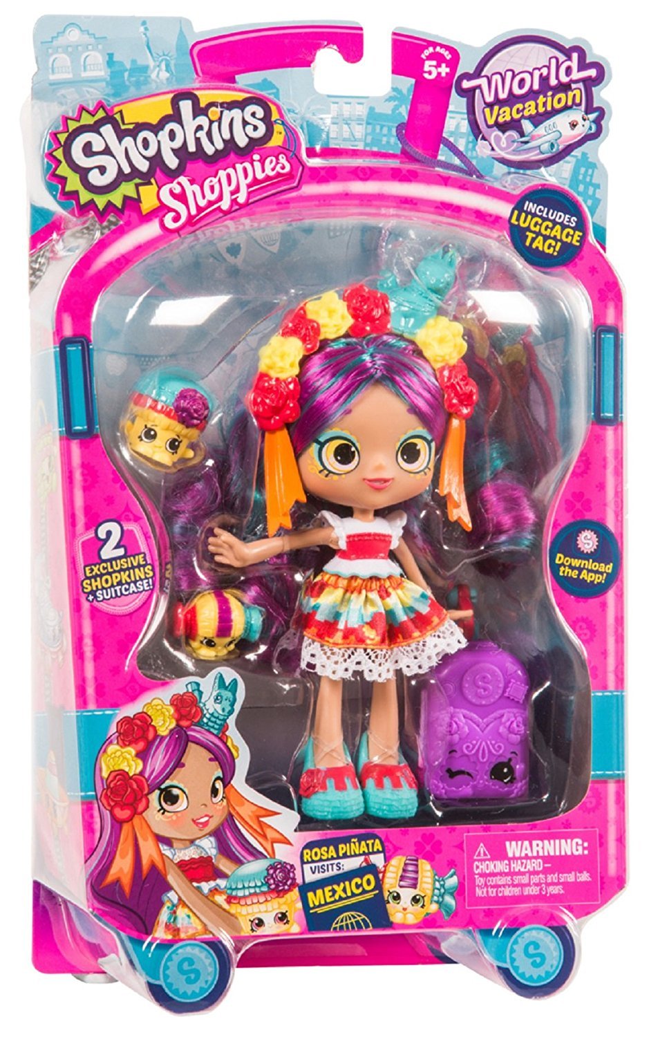 SHOPKINS SHOPPIES S8 W3 THEMED DOLL SINGLE PACK ROSA PINATA