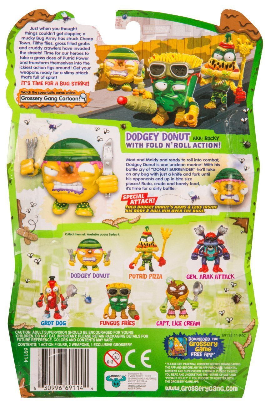 THE GROSSERY GANG S4 W1 BUG STRIKE ACTION FIGURE DODGEY DONUT