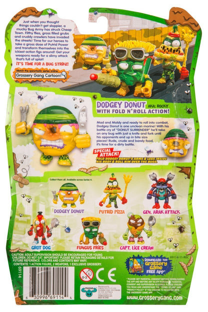 THE GROSSERY GANG S4 W1 BUG STRIKE ACTION FIGURE DODGEY DONUT