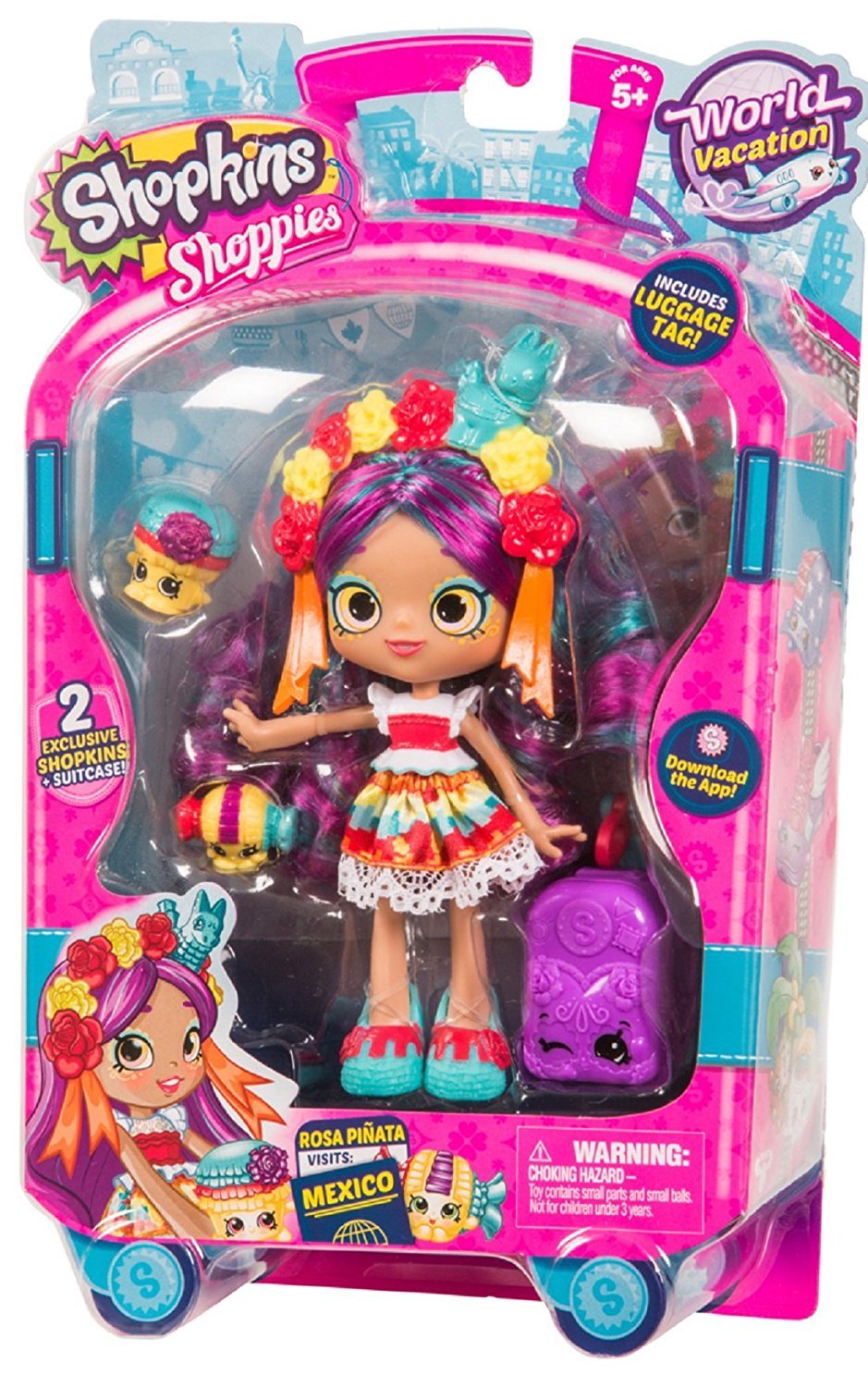 SHOPKINS SHOPPIES S8 W3 THEMED DOLL SINGLE PACK ROSA PINATA