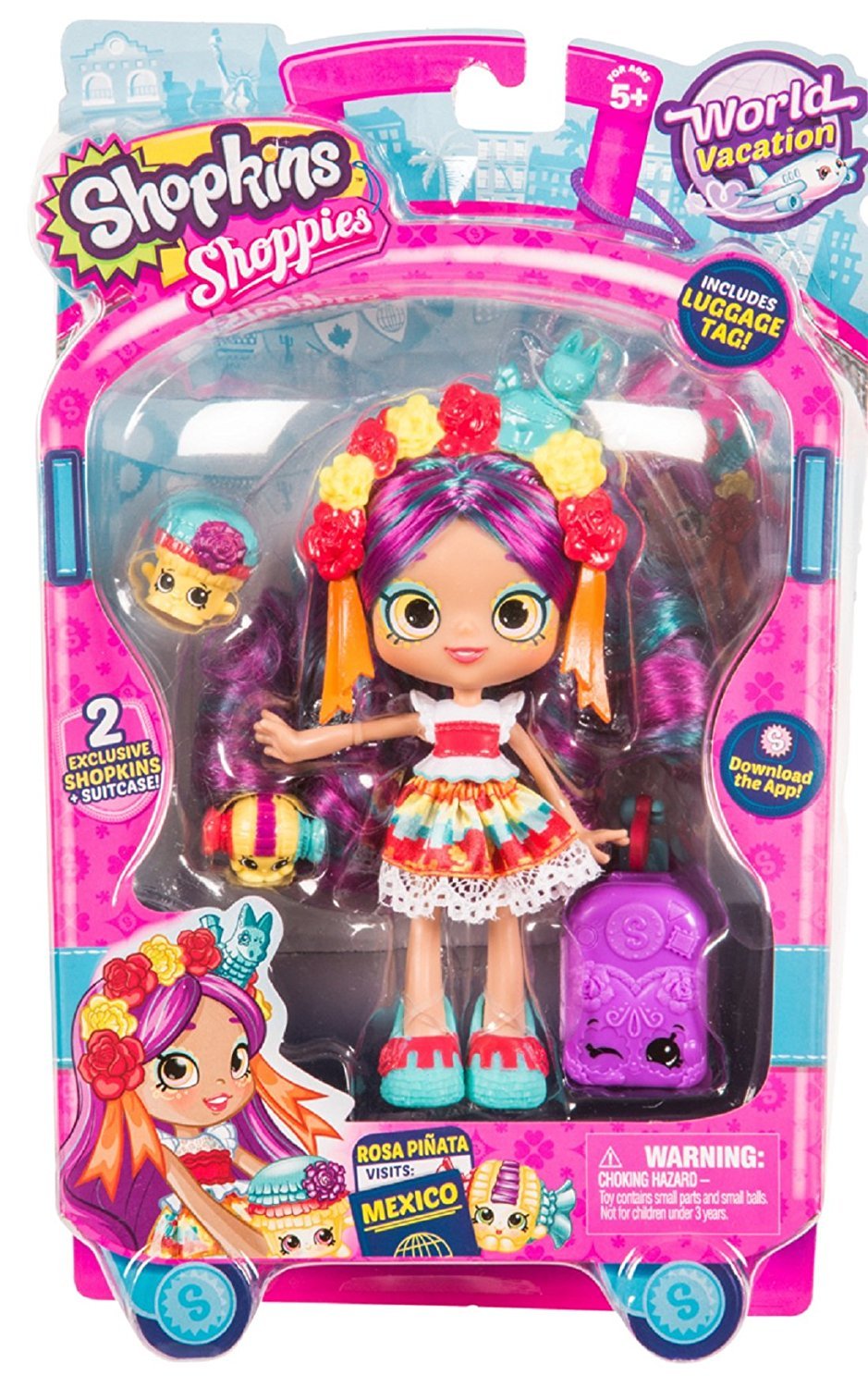 SHOPKINS SHOPPIES S8 W3 THEMED DOLL SINGLE PACK ROSA PINATA