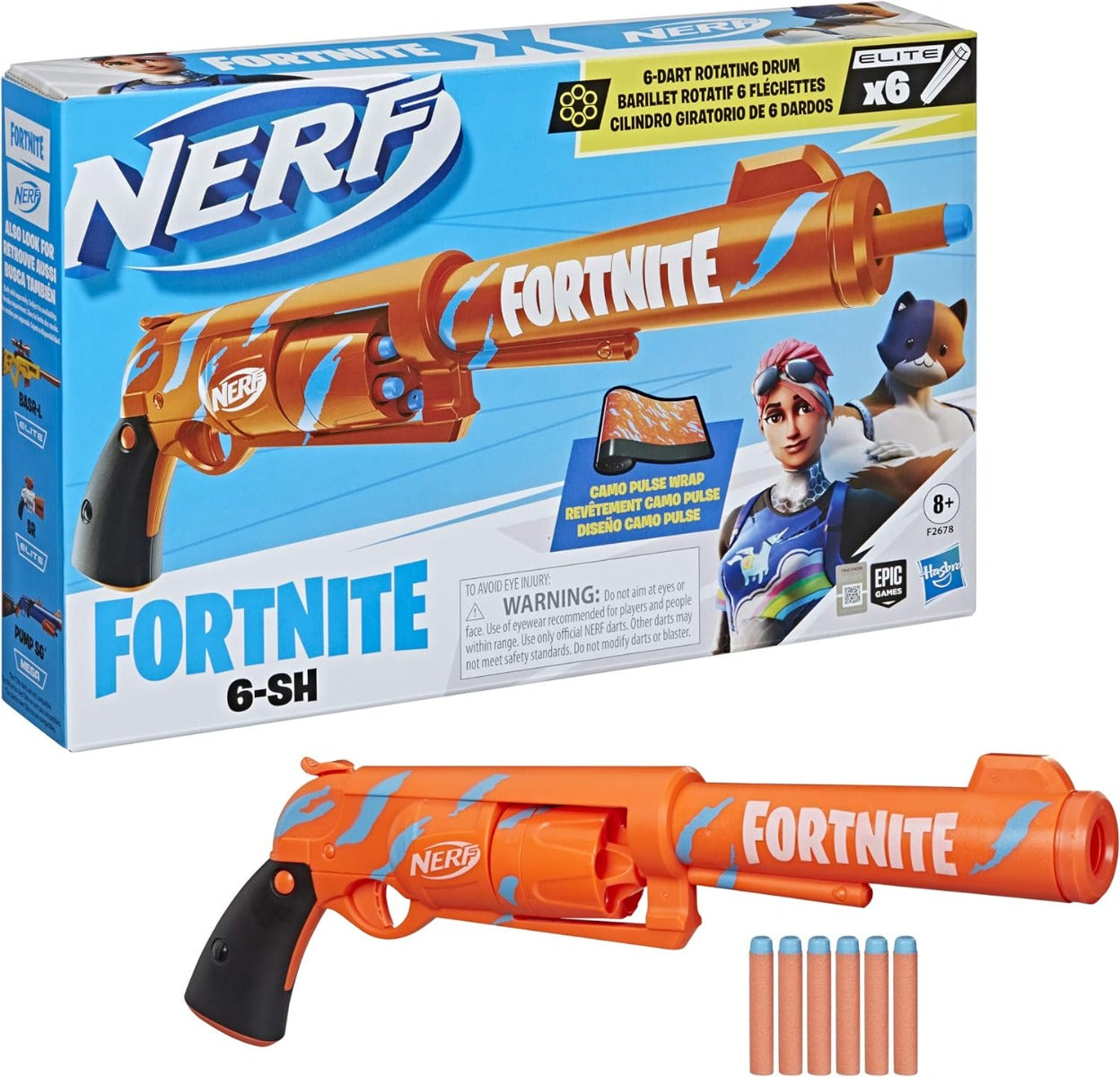 NERF FORTNITE 6-SH DART BLASTER